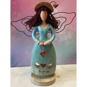 Russ Berrie Country Gatherings True Friends Angel Handpainted # 21439 Cottage